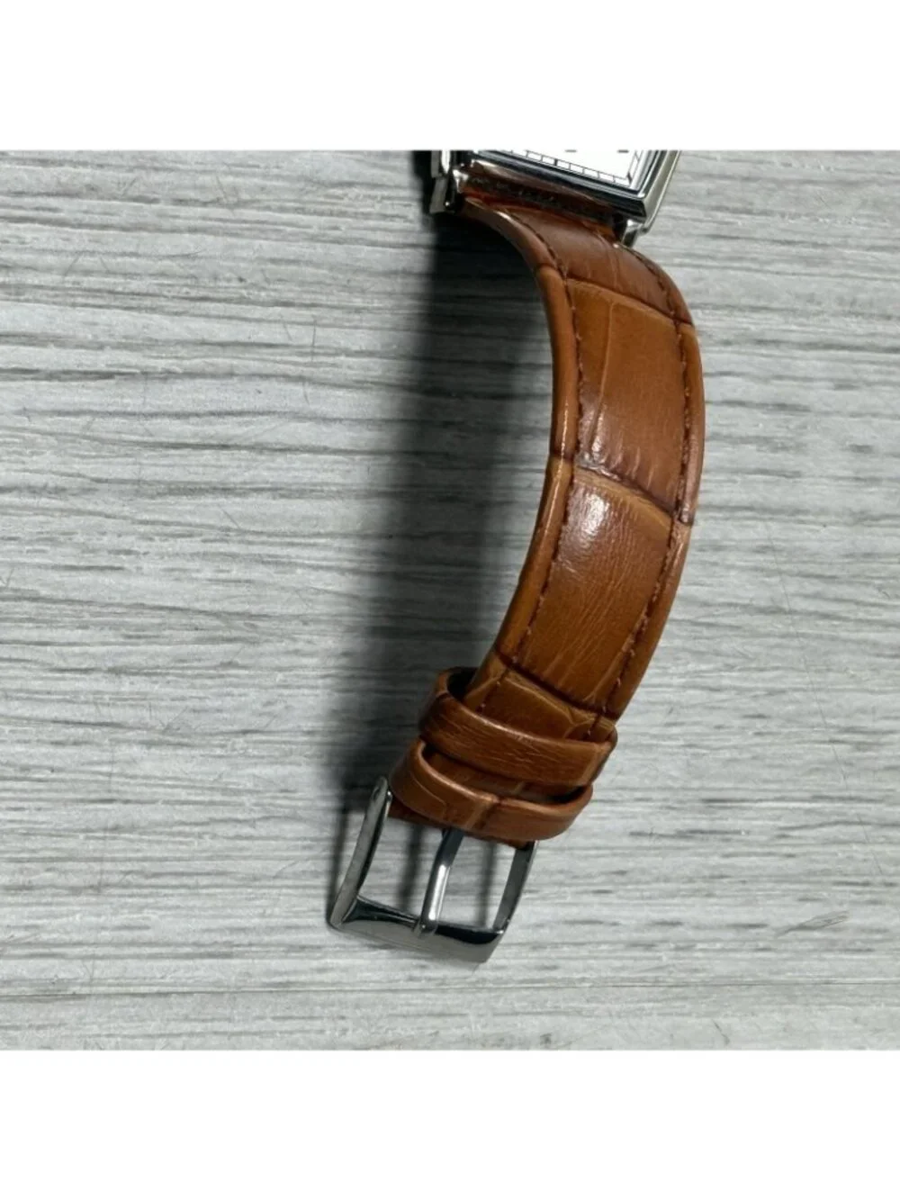 Circa Timepiece CT112T Brown Leather Analog White Dial Quartz Watch Need Battery